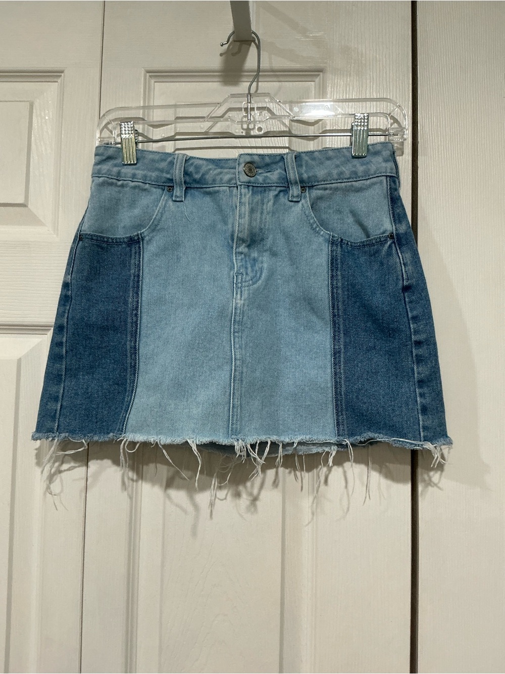 💙 PacSun TwoTone Blue Denim Mini Skirt - 00 / 24 (01544)